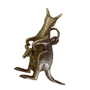 Vintage 14k Yellow Gold Kangaroo & Baby Joey Charm